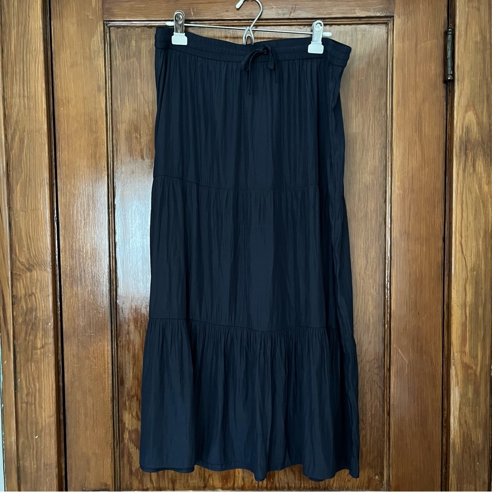 J. Jill Navy Blue Tiered Maxi Skirt